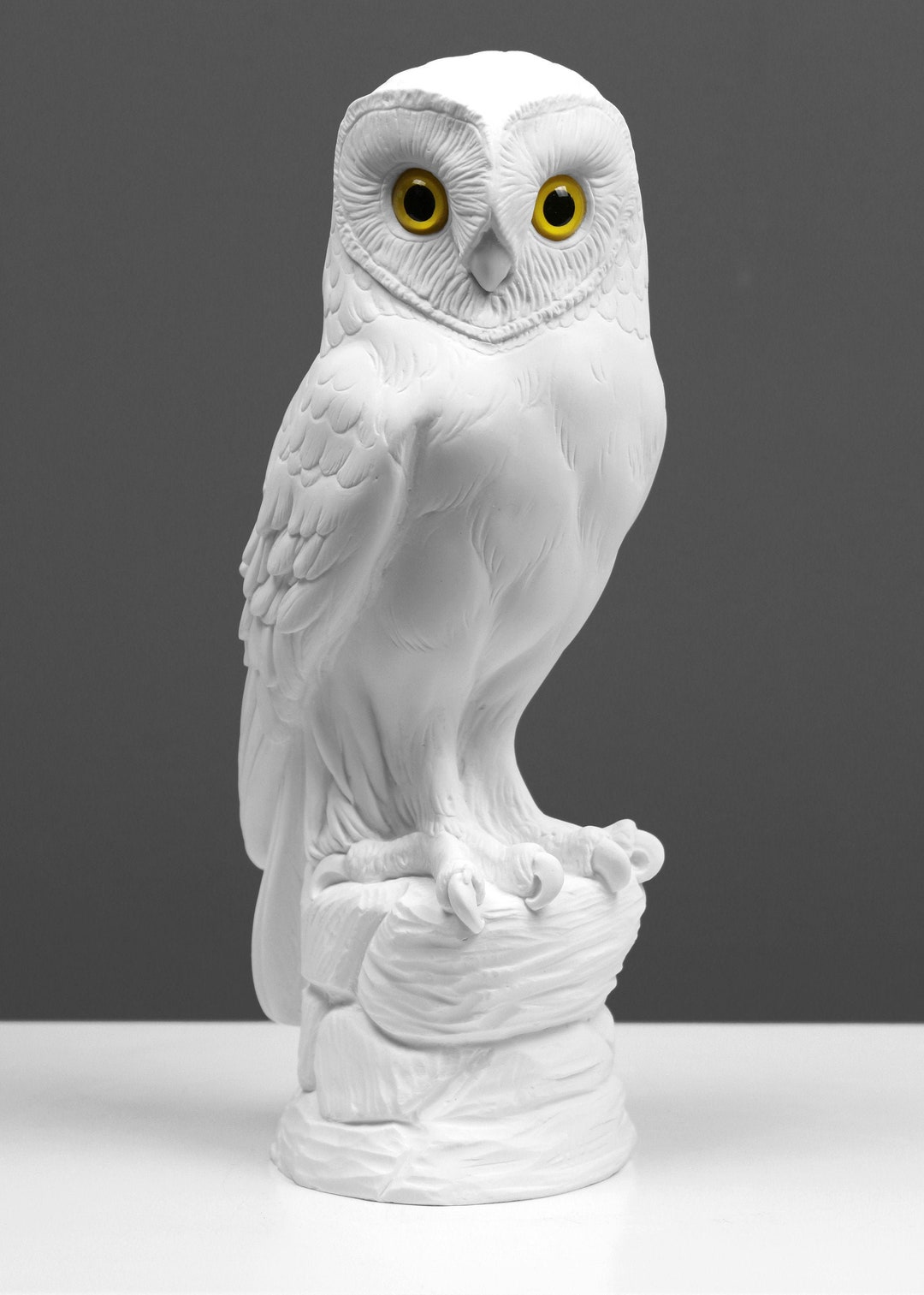 Owl Statue Marble Animal Sculpture Handmade Owl Bust Made in Etsy