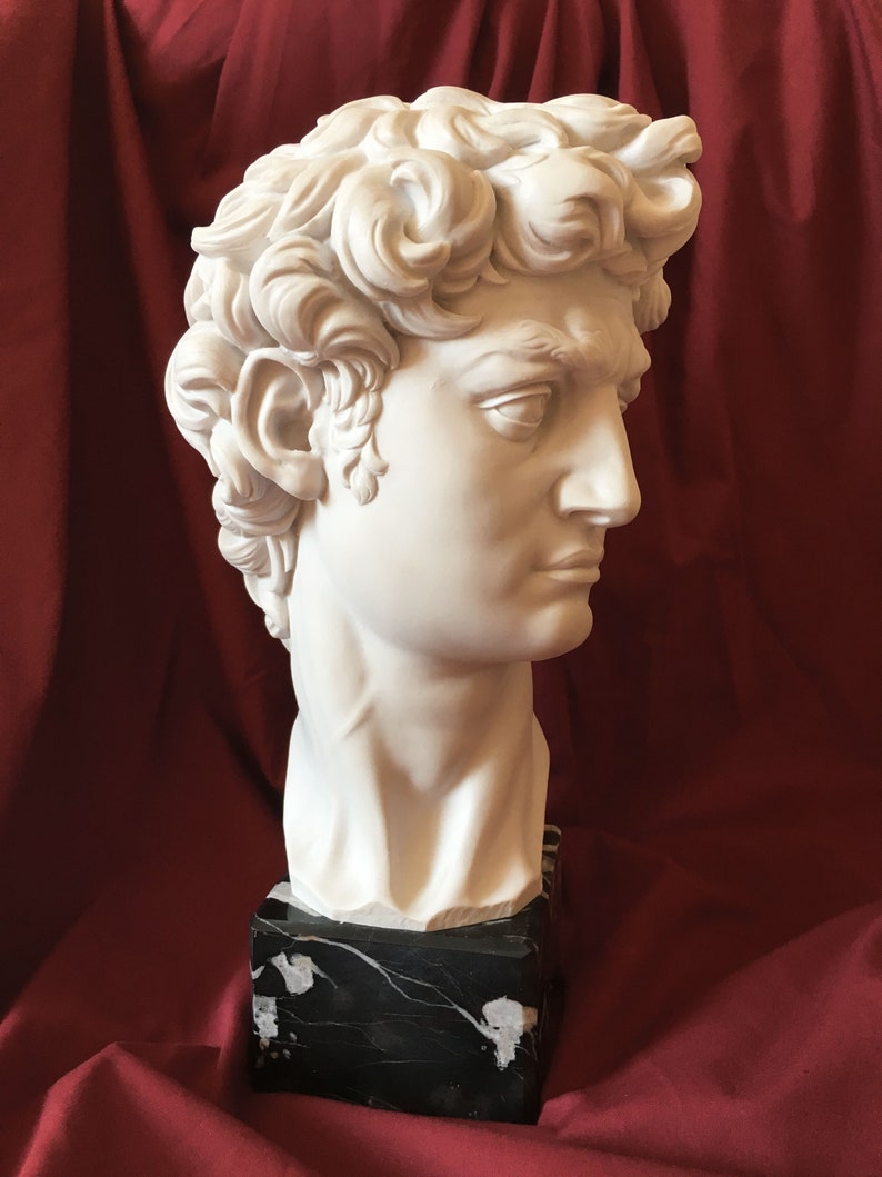 David Bust Statue By Michelangelo Classic Male Bust Etsy