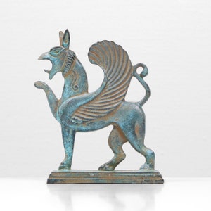 Griffin Statue (Bronze) - 11 cm (4.3") - Handmade Sculpture Art Figurine - Home Decor - Gift Idea - The Ancient Home