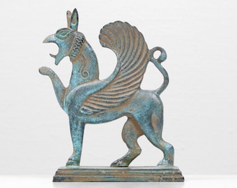 Griffin Statue (Bronze) - 11 cm (4.3") - Handmade Sculpture Art Figurine - Home Decor - Gift Idea - The Ancient Home