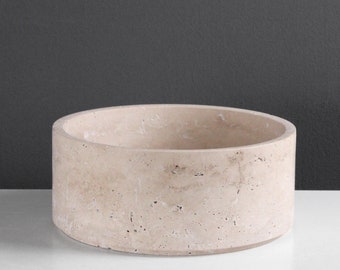 Travertine Stone Fruit Bowl - Made in Europe - 24 cm / 9.4" - The Ancient Home