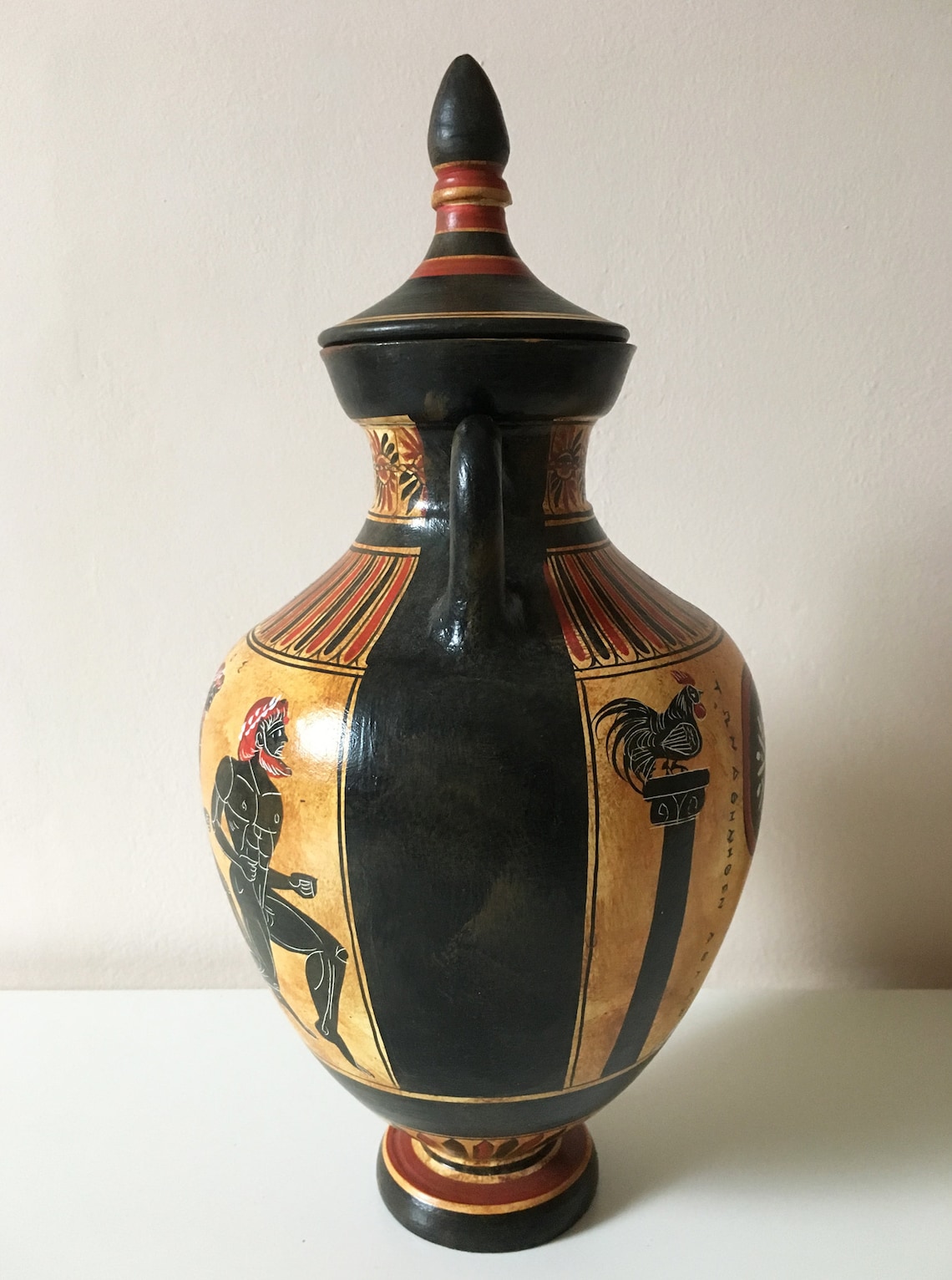 Ancient Greek Vase Replica BlackFigure Panathenaic Amphora Etsy
