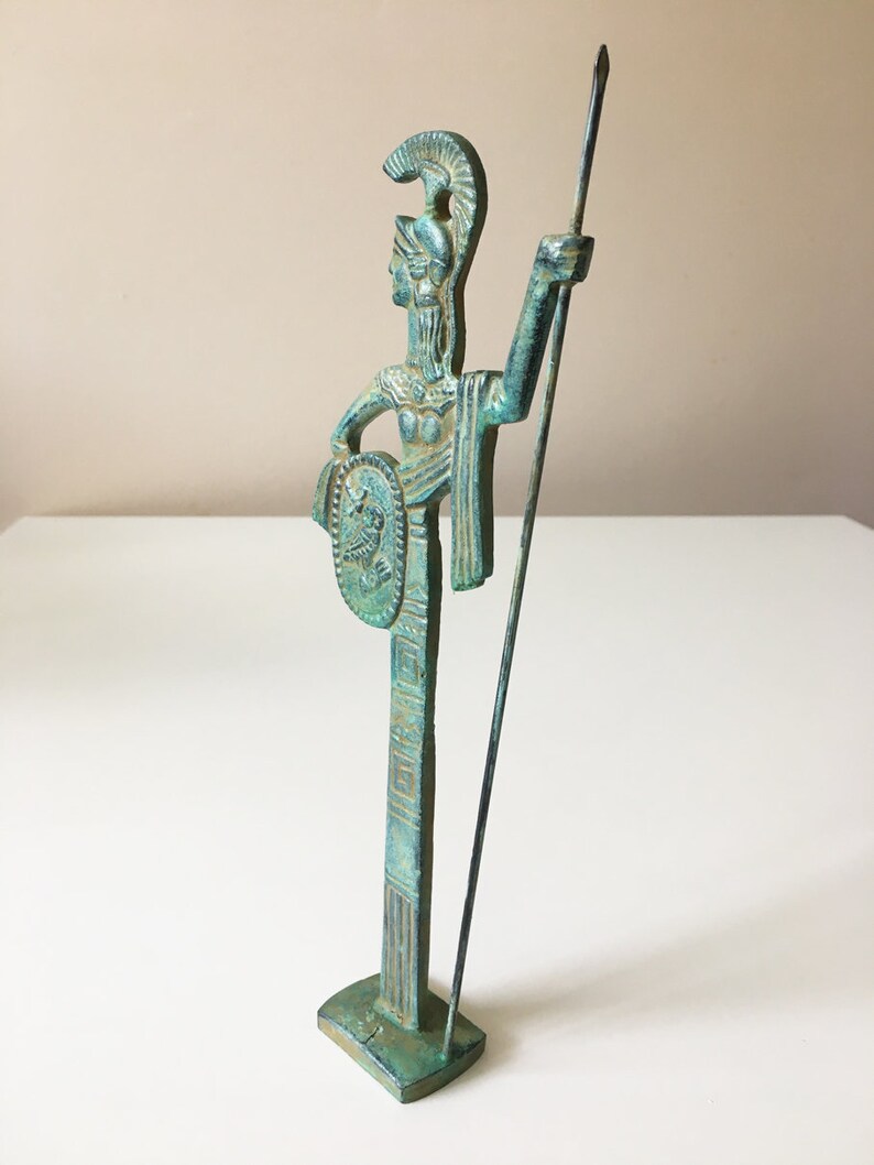 Athena Bronze Statue Small  Greek Goddess Athene Figurine image 1