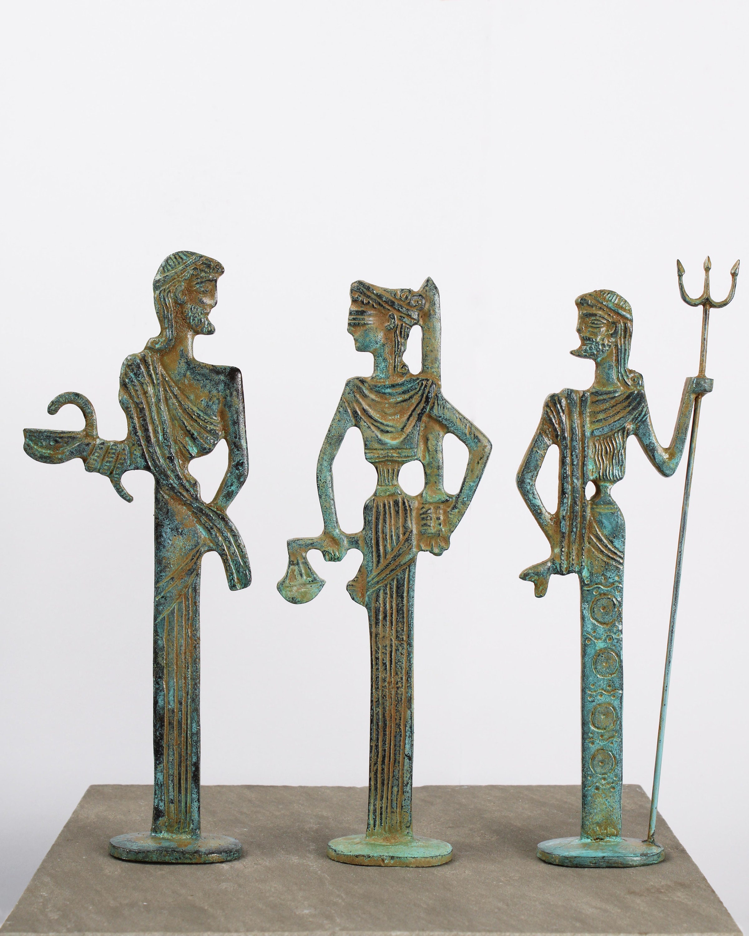 ブロンズ製船型彫刻 インテリア装飾 ポセイドン像 小 - 海の神ブロンズ像 - 18 cm / 7インチ