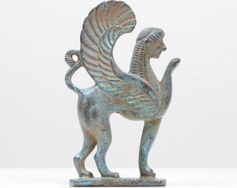 Estatua de Esfinge Griega (Bronce) - Escultura - Hecha a mano - Decoración del hogar - Figura artística - Idea de regalo - The Ancient Home