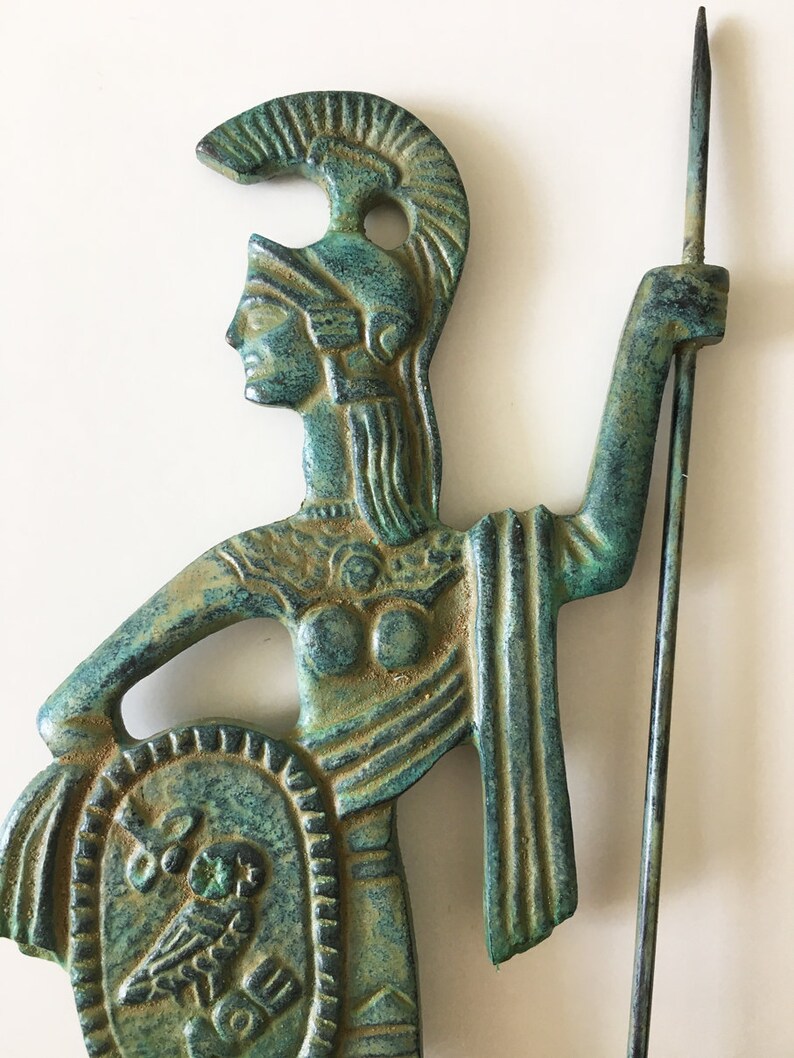 Athena Bronze Statue Small  Greek Goddess Athene Figurine image 3