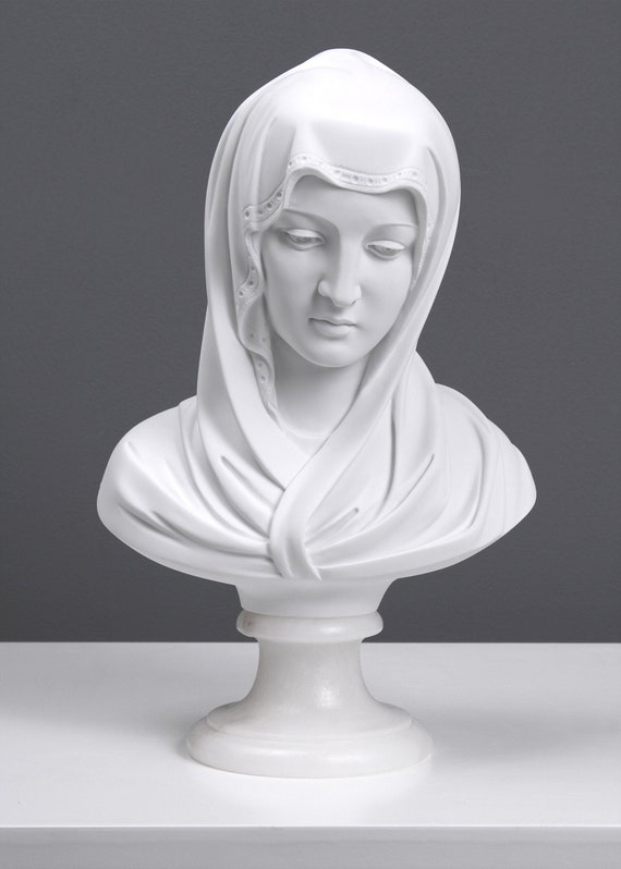 聖母マリアの胸像彫刻 宗教像 (26.5 cm / 10.4インチ) - Etsy 日本