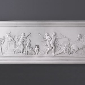 The Chariot Bas-relief - Poseidon abducting Basilie - Handmade in Europe - Perfect Gift - Home Wall Decor - 58 cm (22.8&quot;) - The Ancient Home