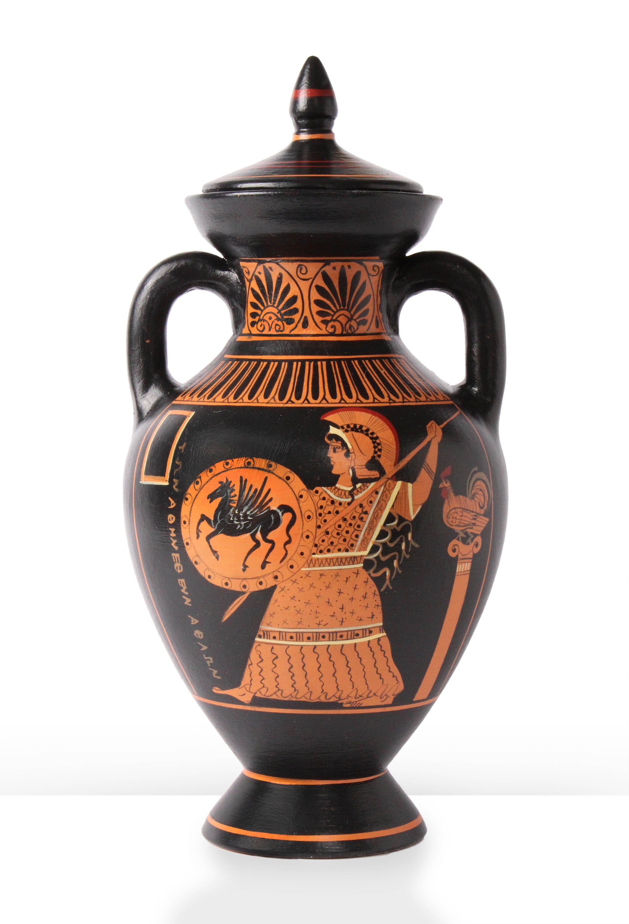 Ancient Greek RedFigure Panathenaic Amphora with Athena Etsy