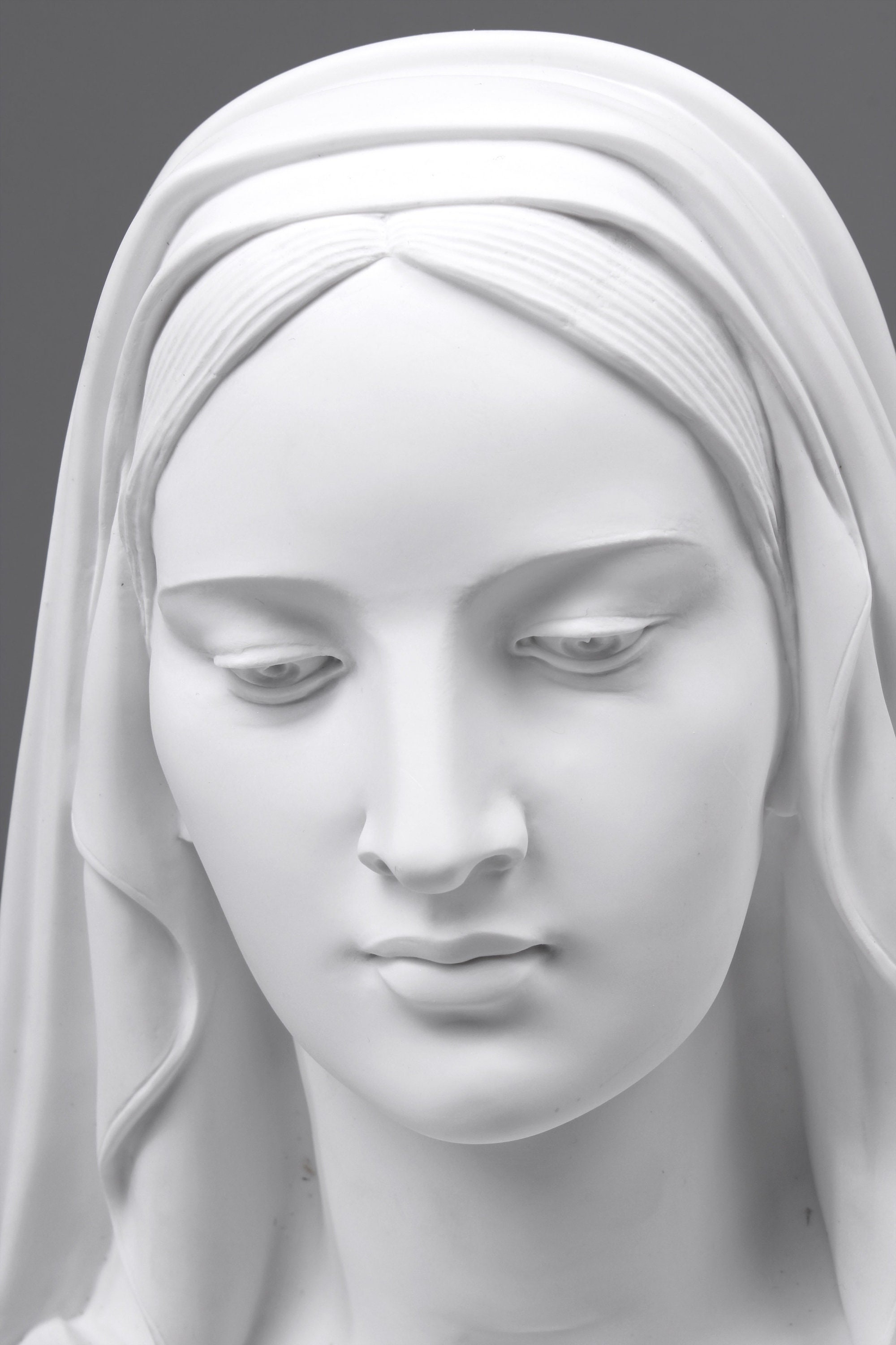 Veiled Madonna Bust Sculpture (large) Antique Female Art
