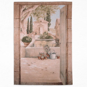 Landscape of Provence Tapestry - Jacquard Wall Tapestry - Italian Garden - The Ancient Home - MADE IN EUROPE