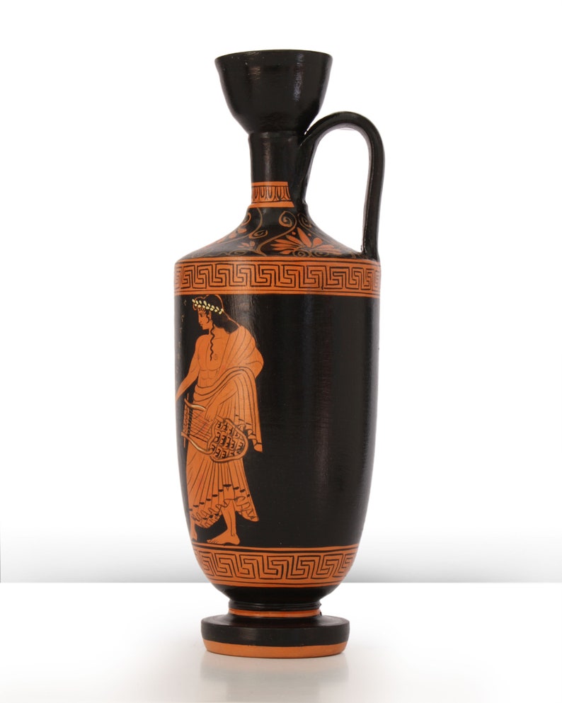 Ancient Greek Vase Replica Redfigure Lekythos With Artemis Etsy