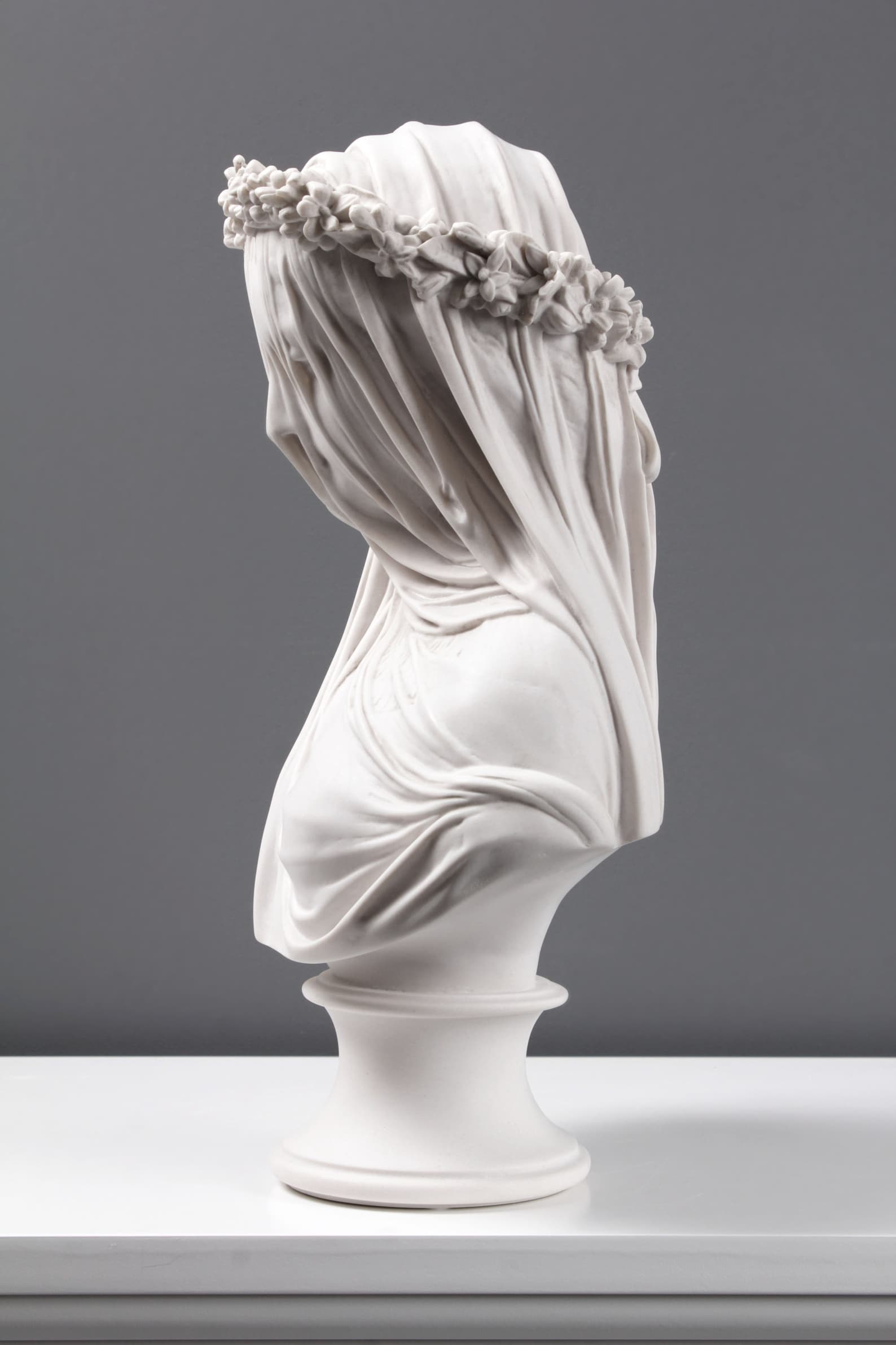 Veiled Lady Bust Sculpture Female Antique Art Statue in - Etsy
