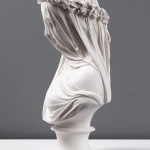 Veiled Lady Bust Sculpture Female Antique Art Statue in - Etsy
