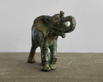 ブロンズ製象の置物（小） - ヨーロッパ製ハンドメイド - 高さ5cm / 2
