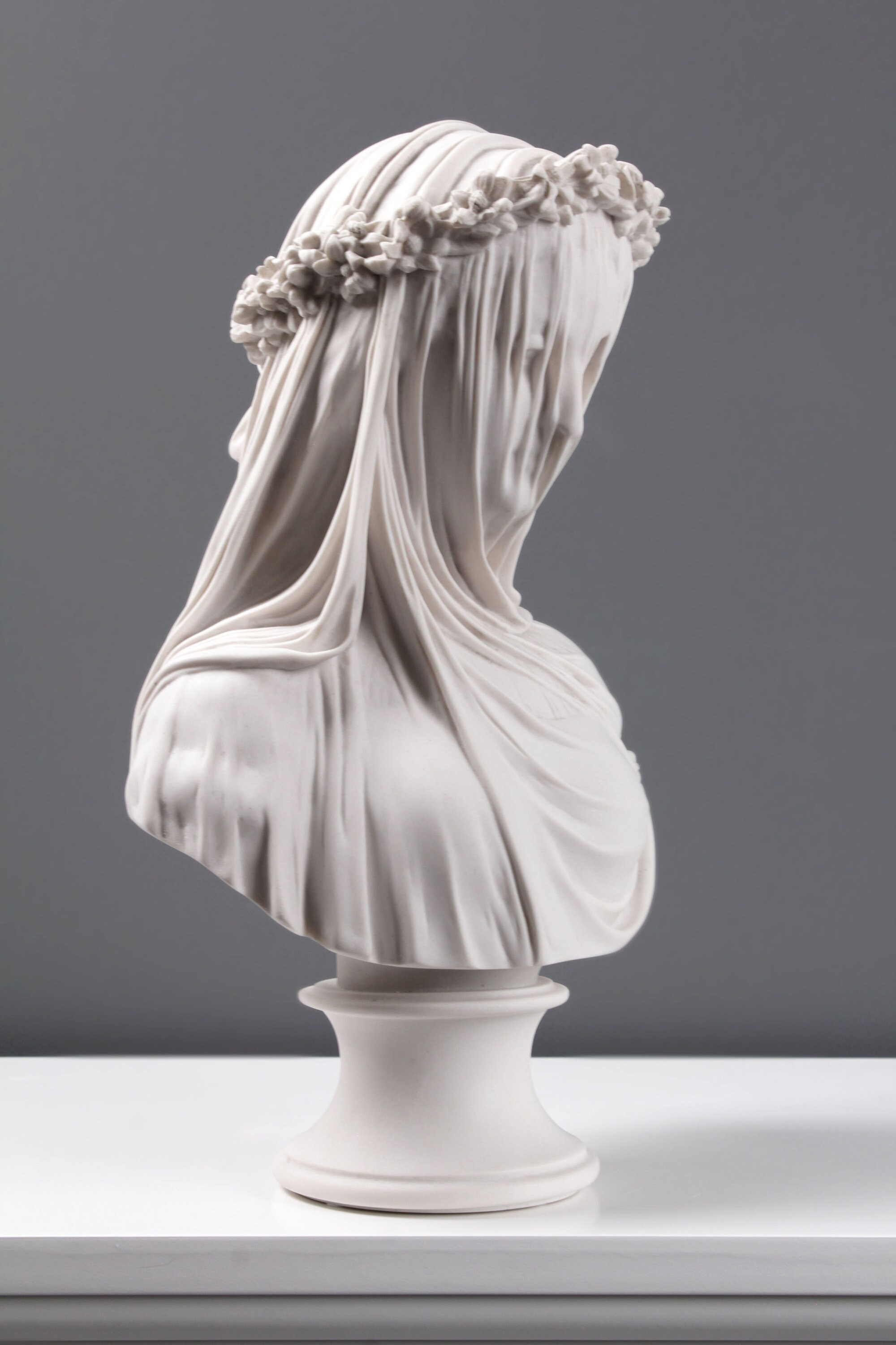 Veiled Lady Bust Sculpture Female Antique Art Statue in | Etsy Australia