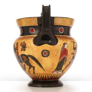 Ancient Greek Pottery Reproduction Black-Figure Vase Chalcidian Krater with Achilles and Hector Amphora Replica from Ancient Greece image 6