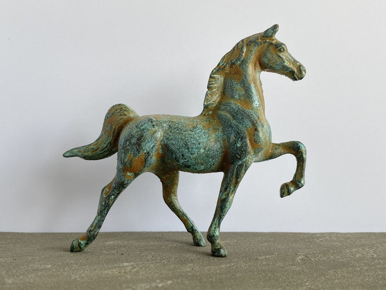 Horse Bronze Statue Patinated American Saddlebred Handmade in Europe Height: 7.5 cm / 3 Animal Figurine Gift Home Decor Sculpture image 7