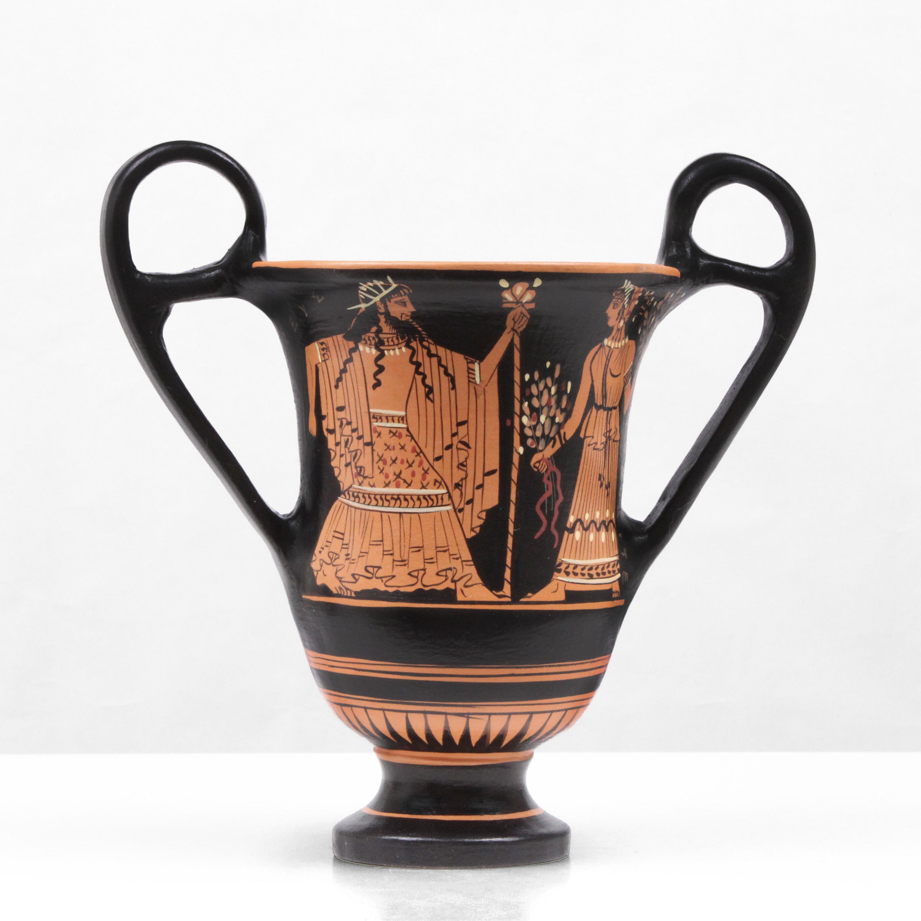 銅製 手描き装飾 花瓶[ギリシャ製] 古代ギリシャのアンフォラ赤像式花瓶、ニケとゼウス、ギリシャの