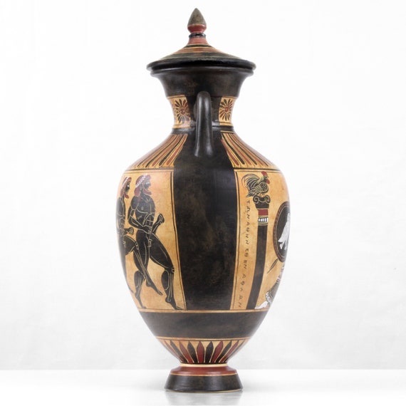 古代ギリシャの花瓶のレプリカ - 黒像式パナシナイコアンフォラ