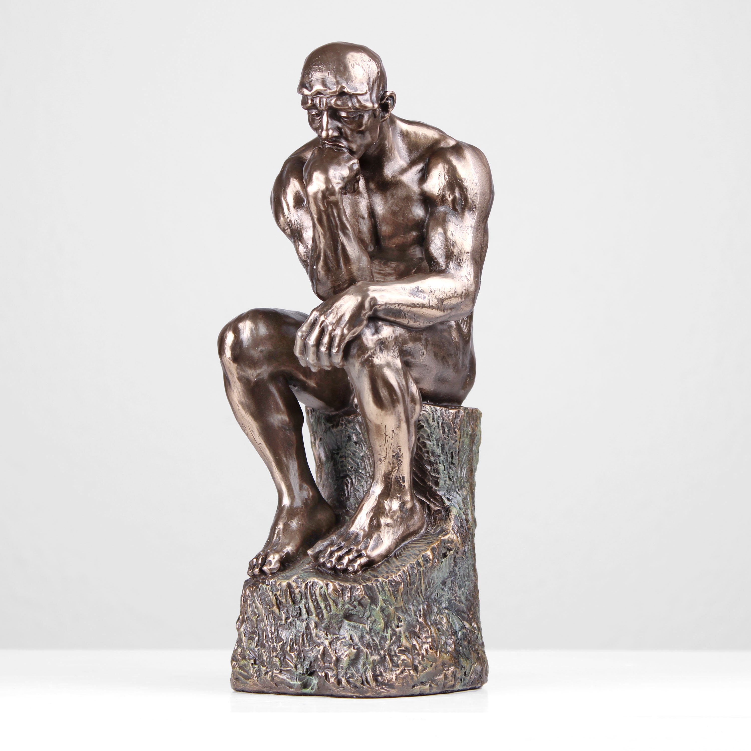 【オーギュスト・ロダン/A・Rodin】ブロンズ銅『考える人』置物 大理石台 オーギュスト・ロダン/A・Rodin】ブロンズ銅『考える人』置物 大理石台