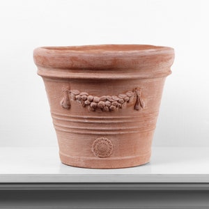Mellanstor terrakottaplanter - Keramik - Utomhusdekoration - Trädgårdsskötsel - Planter - Handgjord i Europa - 24 cm (9,4 tum) - The Ancient Home