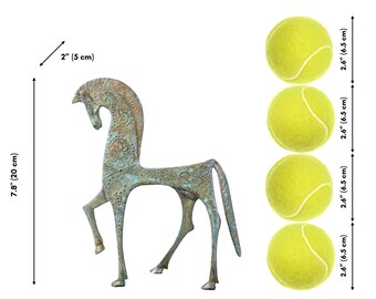 日常にアートを ギリシャのブロンズ像 馬 リミニブルー好きに ブロンズ製ギリシャ馬像 - 古代抽象彫刻の馬の置物 - 動物アート