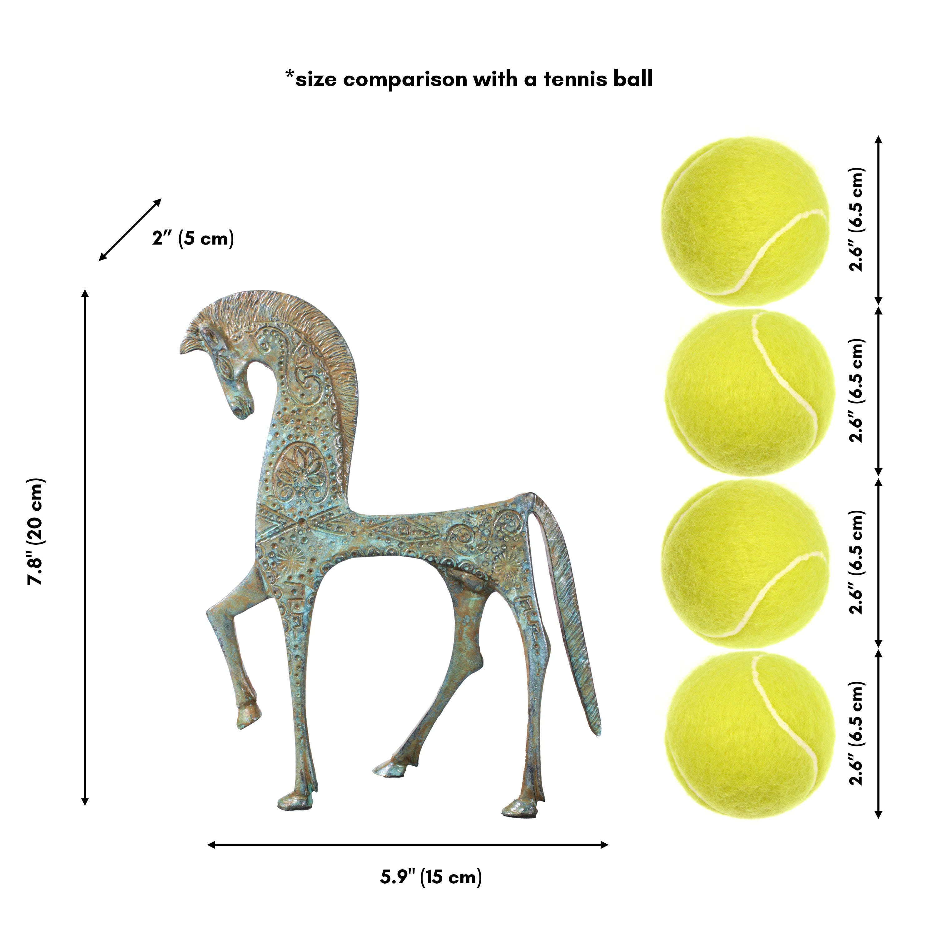 ブロンズ製ギリシャ馬像 - 古代抽象彫刻の馬の置物 - 動物アート