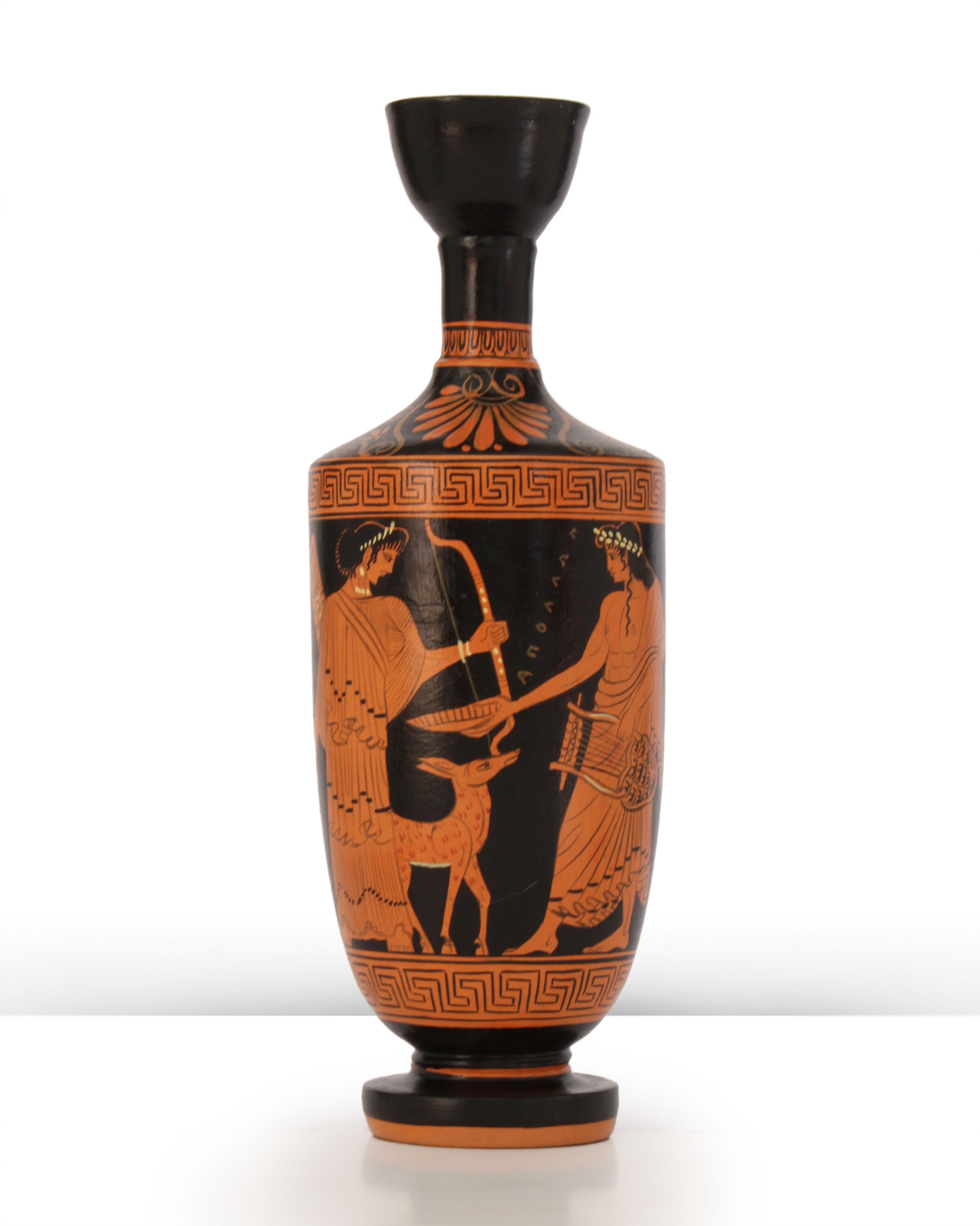 Ancient Greek Vase Replica RedFigure Lekythos with Artemis Etsy