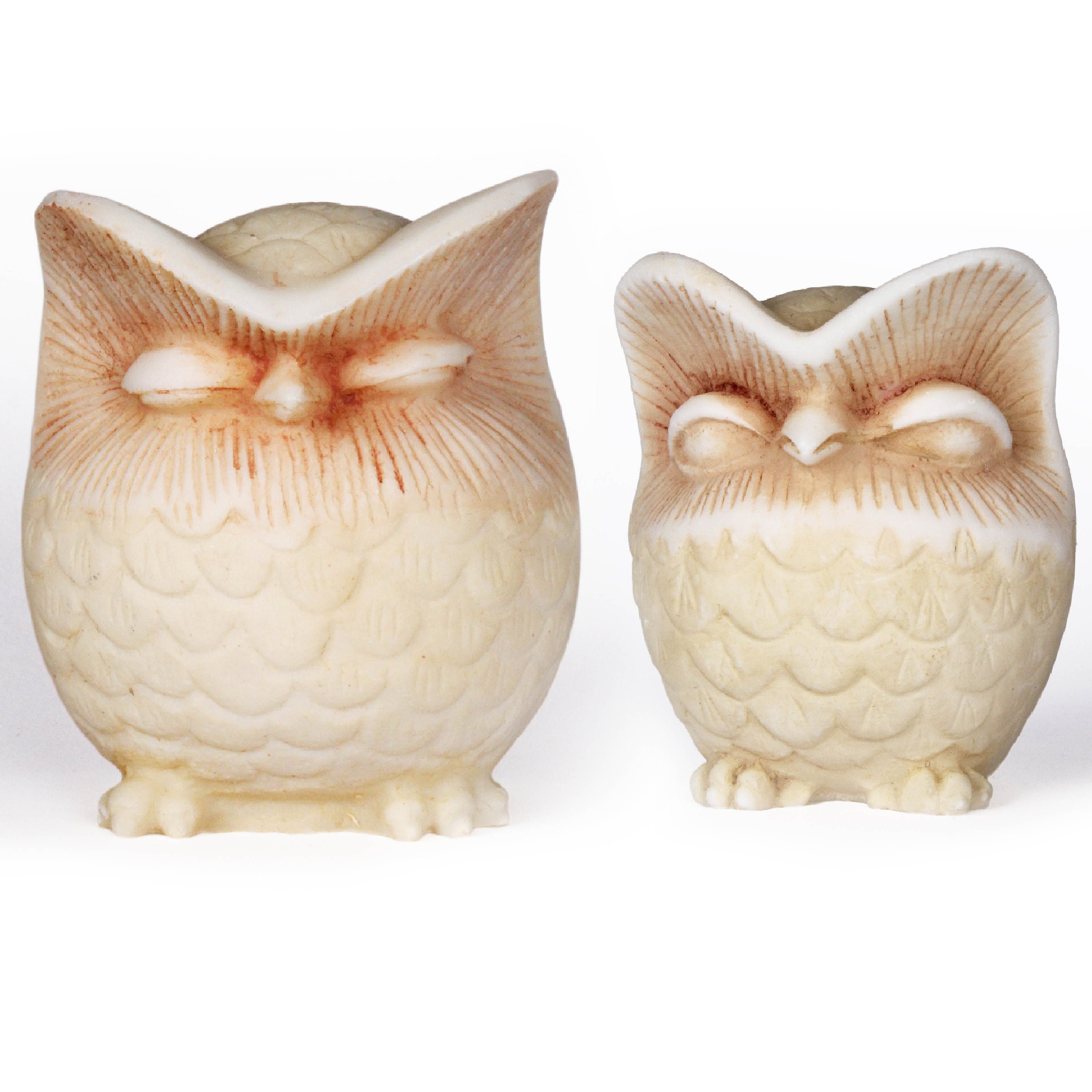Owl Statues in Pair Decor Small Crafted Buho Figurines for Home Decor Bedroom Office 2.5"