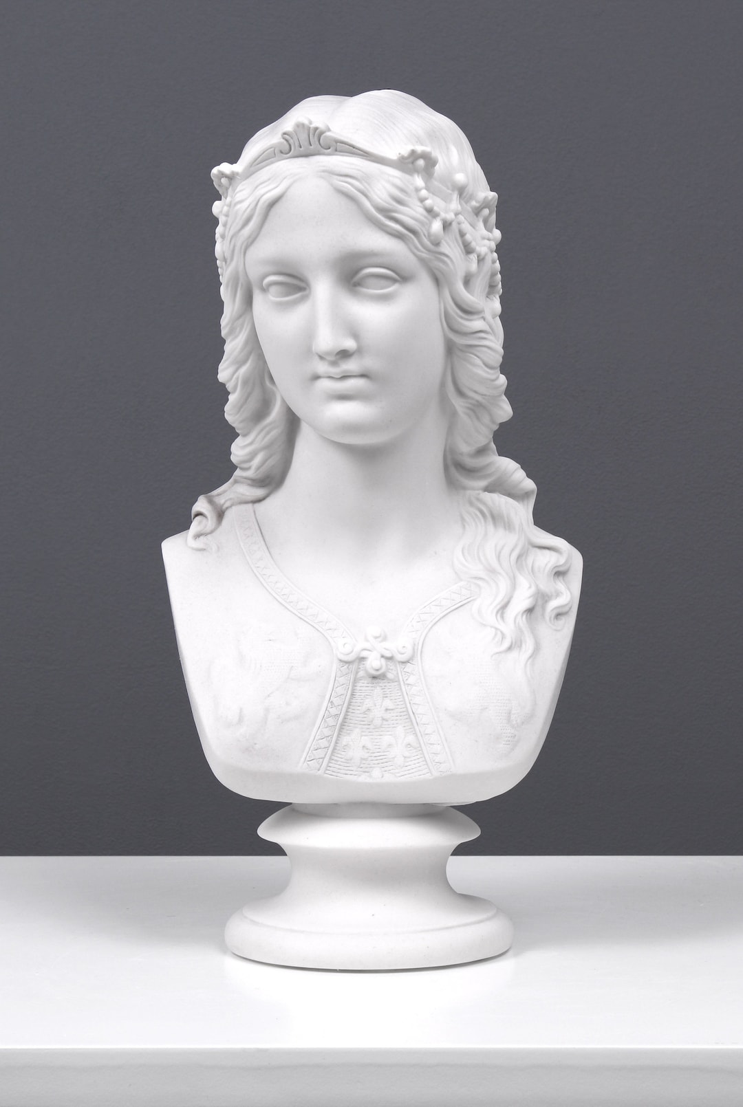 Veiled Lady Bust Sculpture Female Antique Art Statue in Marble Stone  Perfect Mom Gift White Home Decor Handmade the Ancient Home 