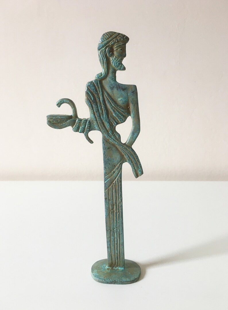 Asclepius Statue Bronze  God of Medicine Figurine image 4