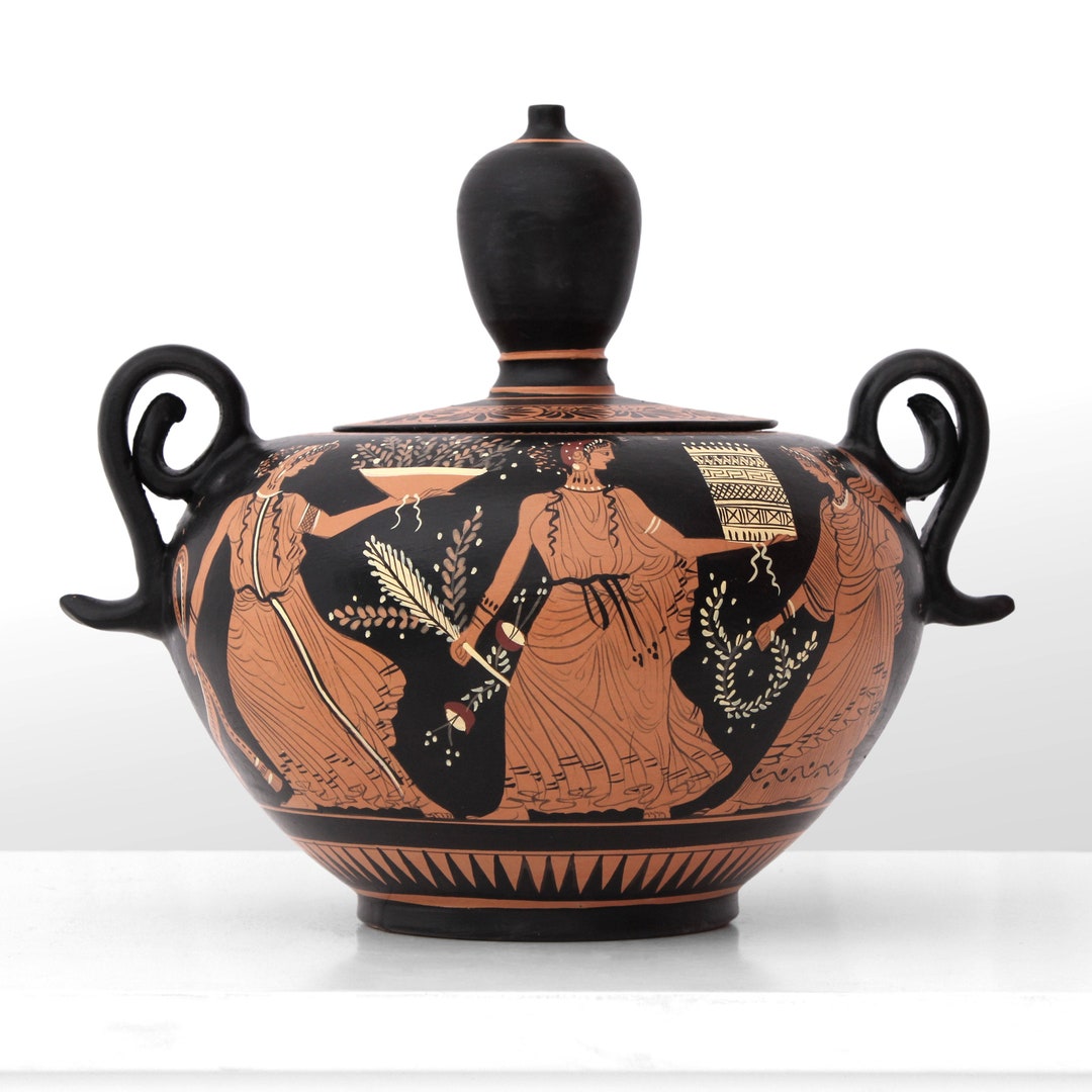 古代ギリシャ風赤絵陶器ピッチャー 古代ギリシャ風赤絵陶器ピッチャー