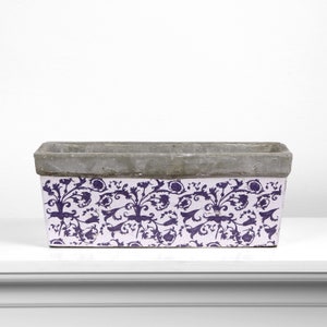 Mediterranean Rectangle Blue Planter - 40 cm 15.7" - Home Decor - Handmade - The Ancient Home