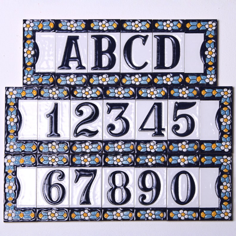 Ceramic House Number Italian House Numbers Mediterranean Etsy