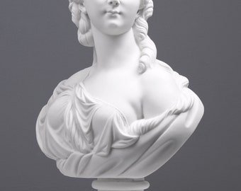 マダム・デュ・バリーの胸像彫刻 - 大理石製の女性アンティーク美術