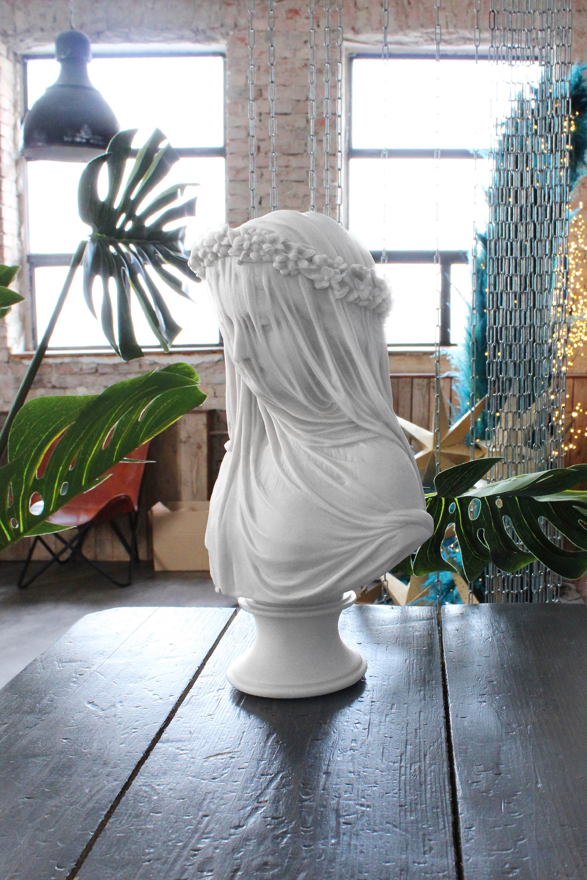 Veiled Lady Bust Sculpture Female Antique Art Statue in | Etsy Australia