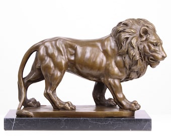 ブロンズライオンの置物 大きなライオンのブロンズ像（ホットキャストブロンズ） - 立っている