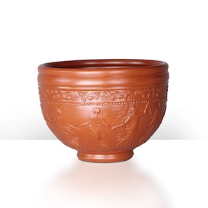 Roman Terra Sigillata Bowl with Dancing Scene - Roman Pottery for Reenactment - Samian Ware - Museum Replica Ceramic Gift - The Ancient home