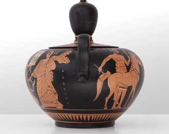古代ギリシャ赤絵フォンタニエラ陶器の復刻版 - 高さ24cm (9.4インチ