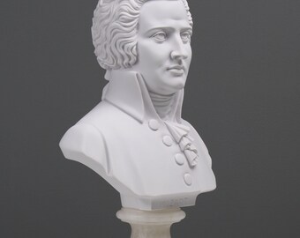 モーツァルト 胸像彫刻 有名な大理石音楽家像 手作り胸像 32 cm / 12.6