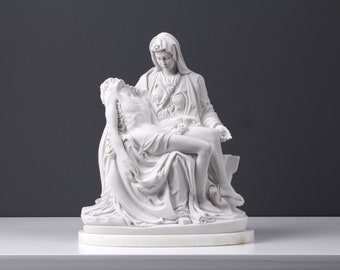 Pieta Statue by Michelangelo - Christian Gift - Religious Statues in Bonded Marble - Jesus Christ Art Decor Made in Europe (22.5cm / 8.8&quot;)