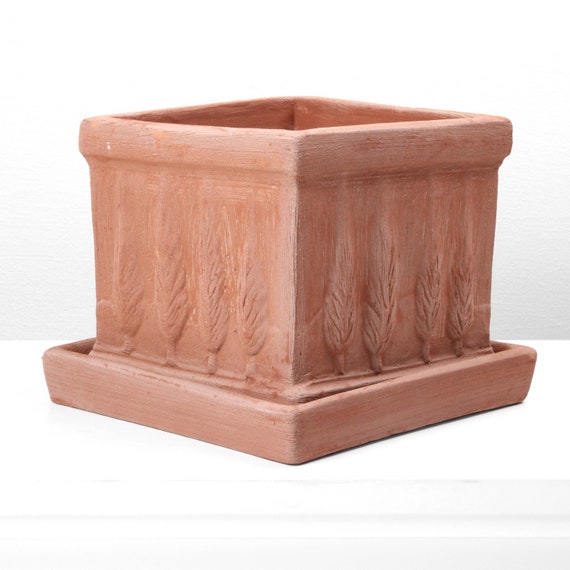 Small Terracotta Square Vase - Gardening - Planter Pot - Clay Vase - 18 Cm  (7.1") - Handmade in Europe - Ceramic - the Ancient Home - Etsy
