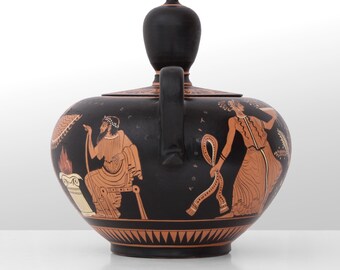 古代ギリシャ赤絵フォンタニエラ陶器の復刻版 - 高さ24cm (9.4インチ