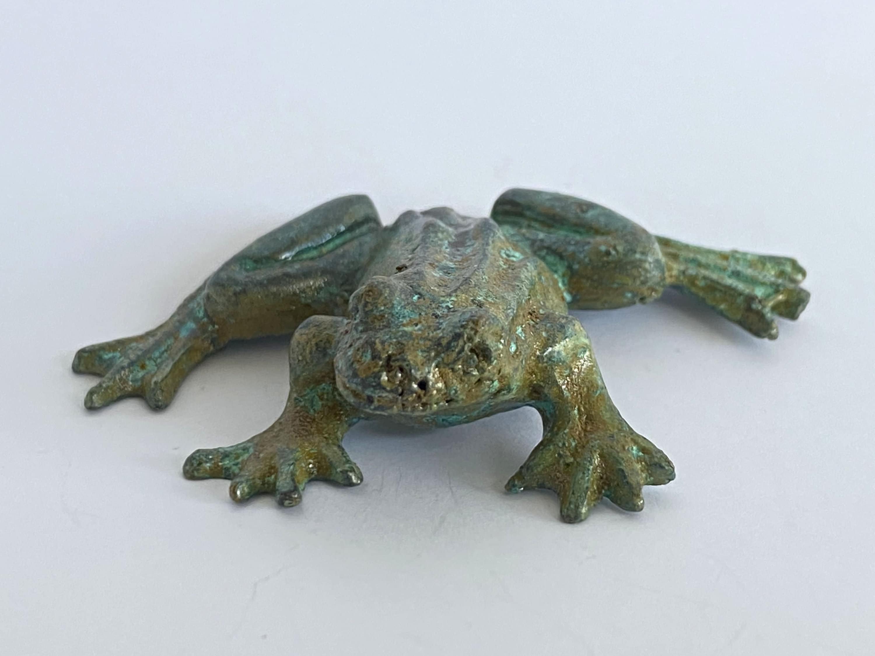 Bronze Frog Statue Small Size Handmade Copper Alloy Toad | Etsy
