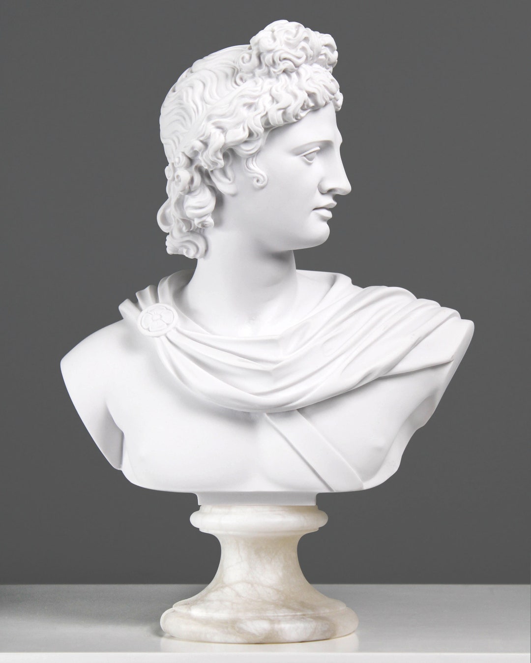 Bust of Apollo Marble Sculpture Roman Greek God Bust Head