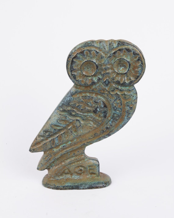 Figurine Animal couple owls Statue Veronese Bronze 