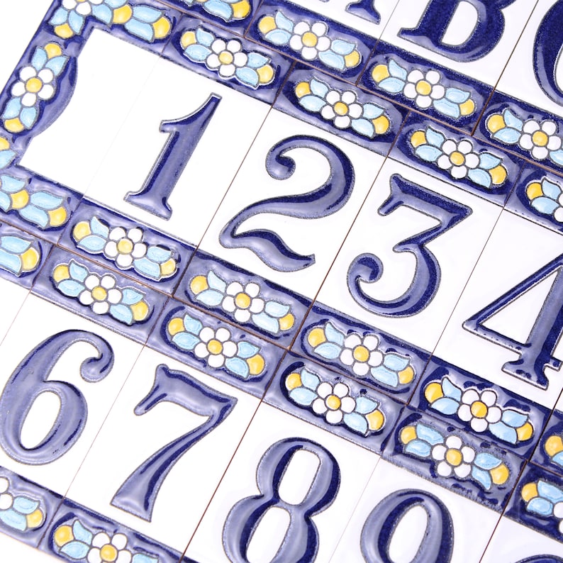 Ceramic House Number Italian House Numbers Mediterranean Etsy