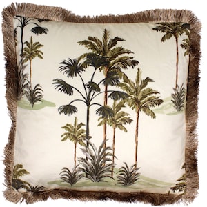 Palm Tree Velvet Cushion (45 x 45 cm / 17.7 x 17.7")