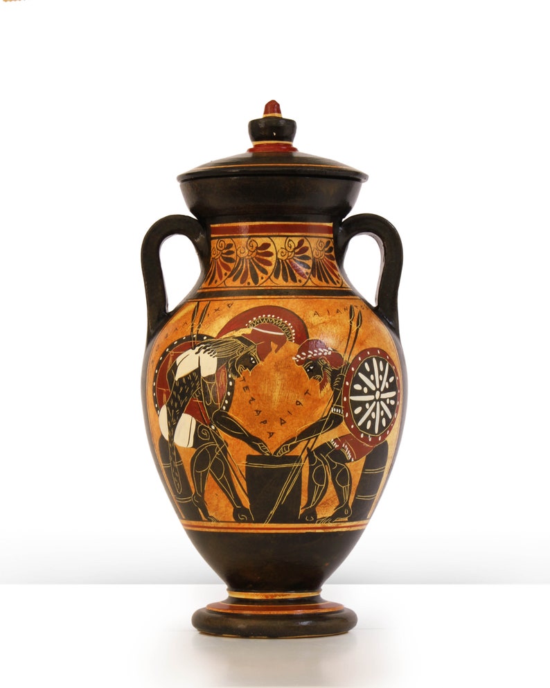 Ancient Greek Vase Replica Blackfigure Belly Amphora With Etsy